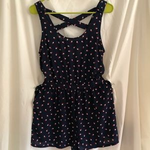 RED WHITE AND BLUE TRIANGLES ROMPER